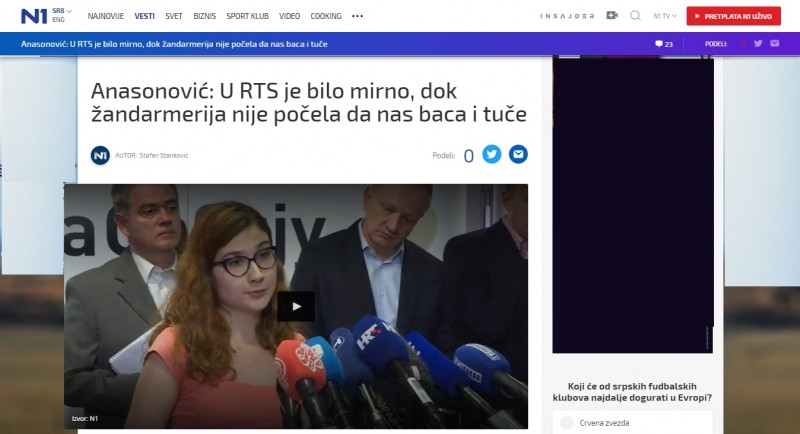 U pokušaju da relativizuje i opravda nasilni upad u zgradu RTS-a, TV N1 je dala širok prostor svima koji su na najrazličitije načine taj čin opravdavali